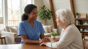 Caring Savvy Non-Medical Home Care Caregiver taking care of seniors in Washington