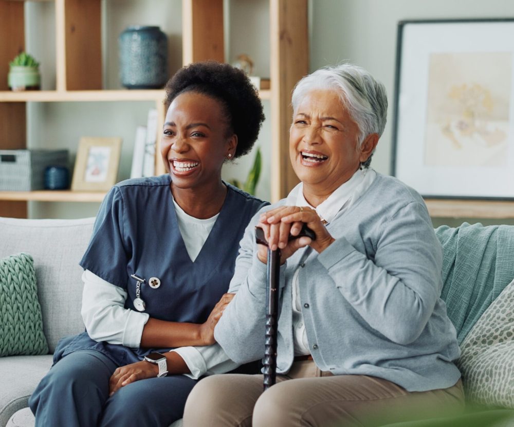Nurse,,Mature,Woman,And,Television,With,Entertainment,,Retirement,And,Elderly